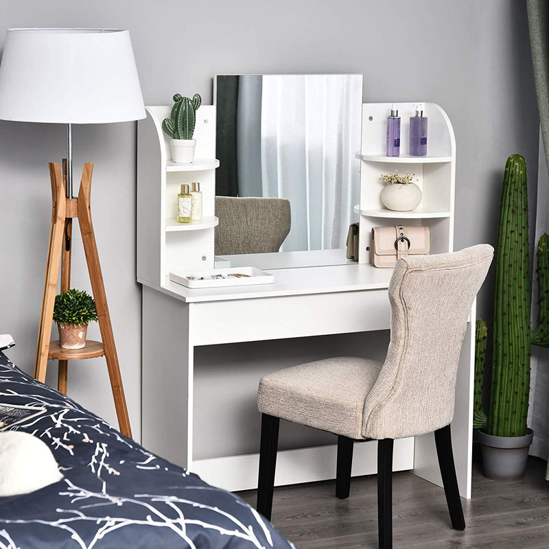 Ebern Designs Hartz Dressing Table with Mirror & Reviews Wayfair.co.uk